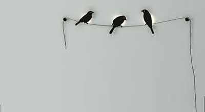 詩(shī)意燈具設(shè)計(jì) 墻上鳥(niǎo)兒啁啾(圖)